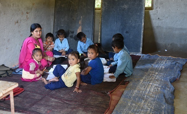 Scene de classe au népal